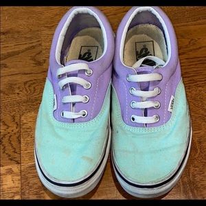 Lavender and Tiffany blue vans